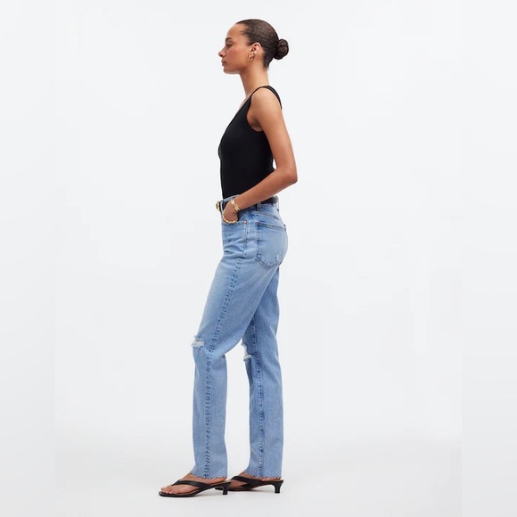 MADEWELL The Perfect Vintage Jean Light Blue Distressed Straight Leg Jeans - Picture 2 of 14